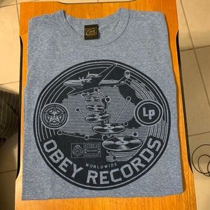 Obey t shirt tee baby blue short sleeve urban